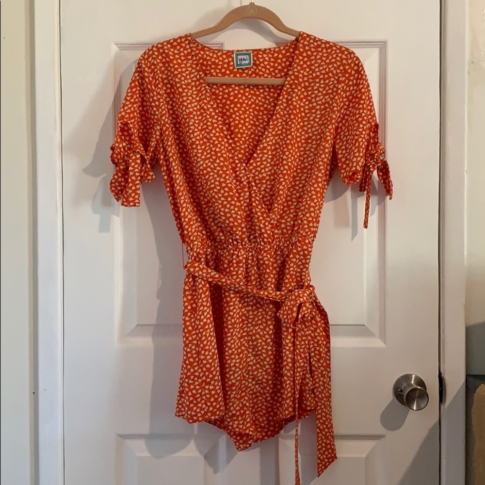 ❤️VDAY❤️Y&I BOUTIQUE - Orange Romper